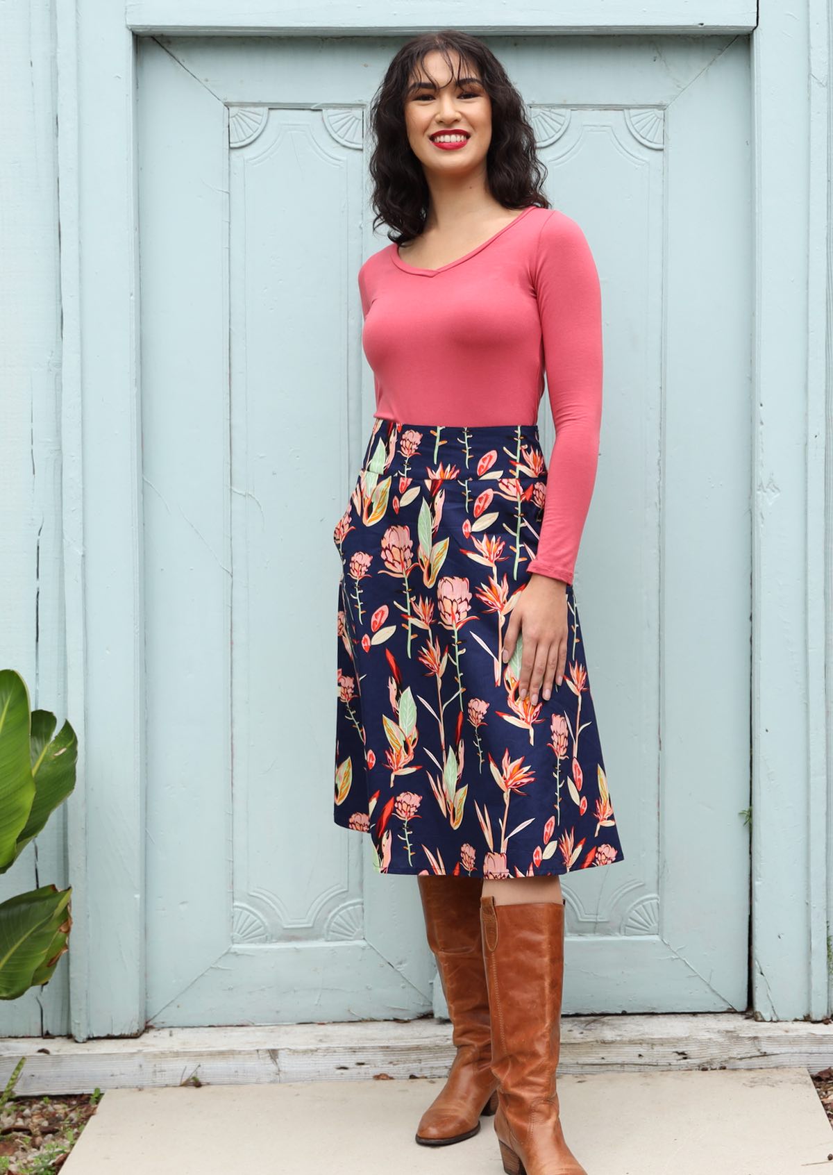 Zarah Skirt Bird of Paradise cotton A-line skirt