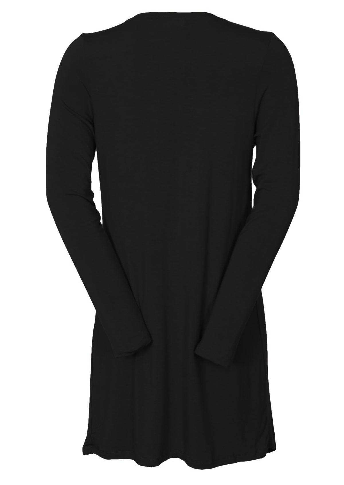 back view long length cardigan black
