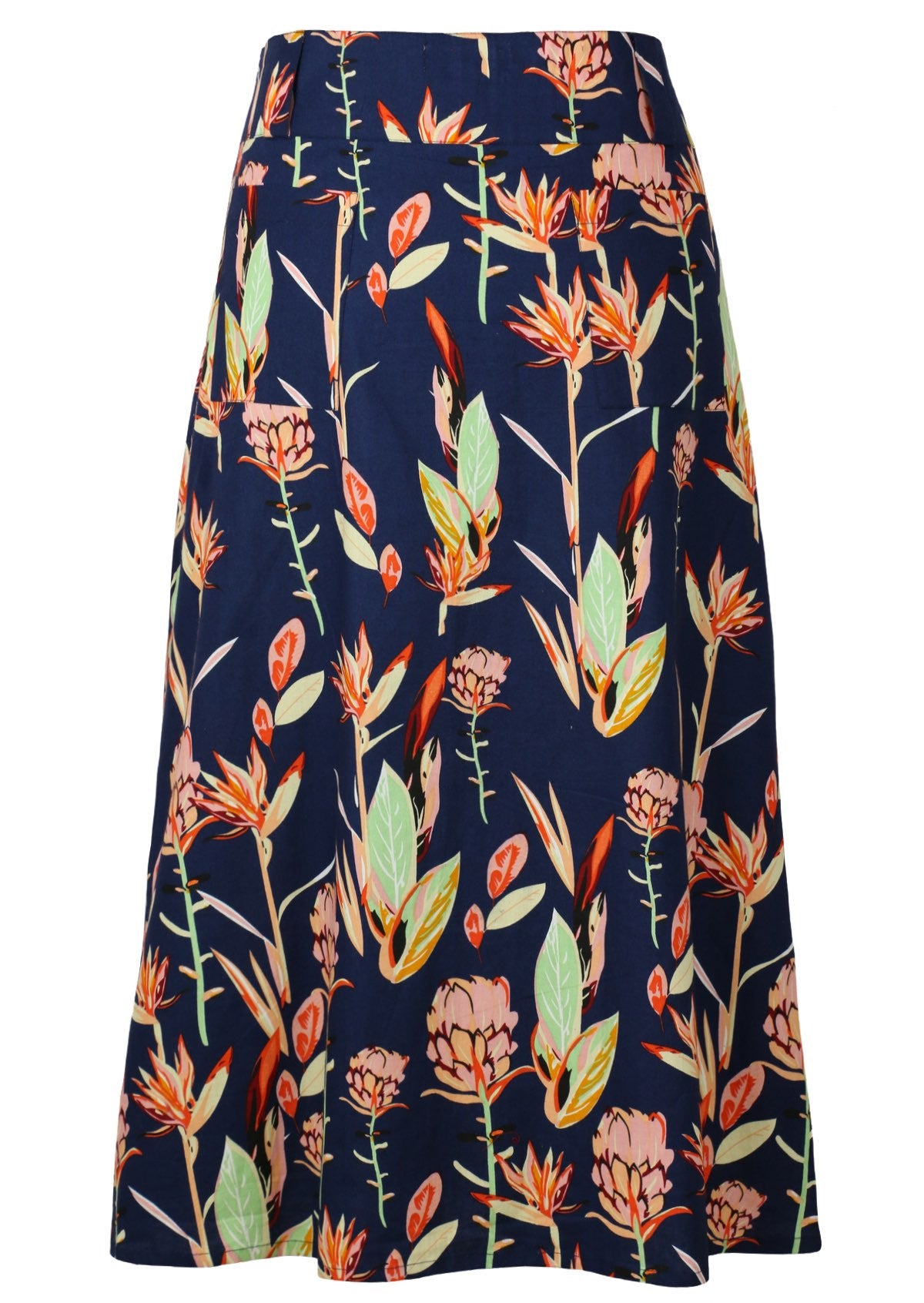 back view back pocket women's A line skirts