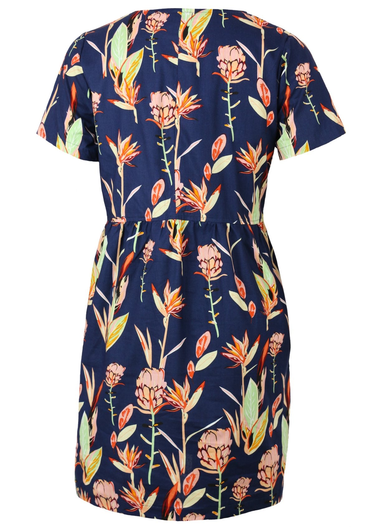 Back View Short Sleeve Womens Dress