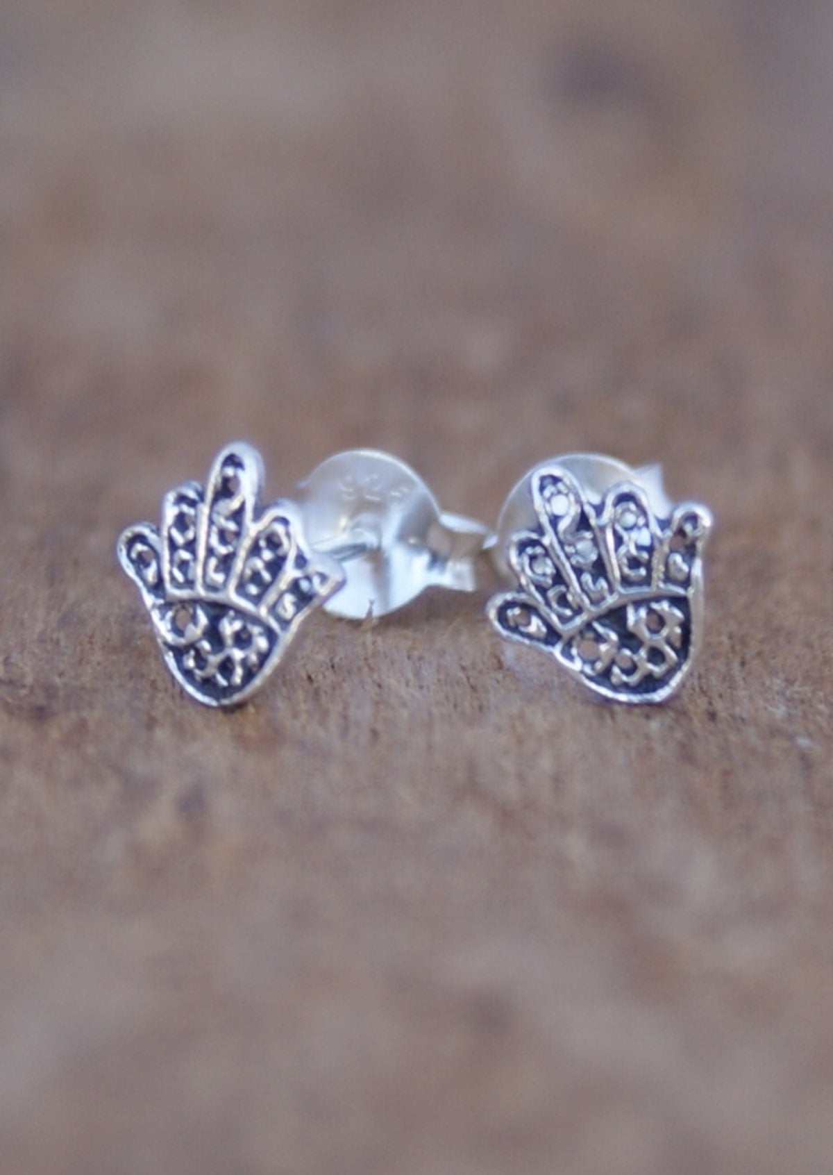 sterling silver small hand of Fatima studs Australia