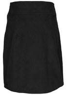 Back mannequin photo of cotton corduroy knee length A-line skirt