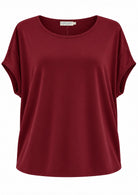Relaxed fit stretch rayon batwing t-shirt in maroon