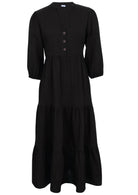 Boho tiered maxi dress made from two layers of lightweight cotton gauze