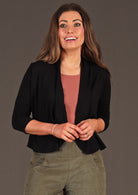3/4 sleeve bolero cardigan black