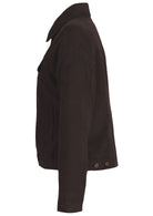 Chocolate brown cotton corduroy jacket with front and breast pockets
