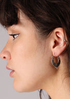 Sterling silver art deco flavour hook earrings