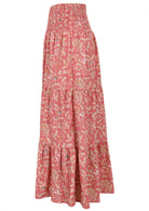 Rose pink based vintage style floral print, 100% cotton skirt.