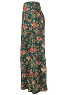 side view of cotton wide-leg pants on a white background