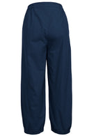 100 percent cotton wide leg harem pants with elastic waist, pockets and pleated ankles