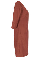 side view cotton cord women's 3/4 sleeve dress