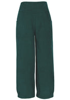 Front view of 100% cotton corduroy wide leg cotton pant in Botanical Garden