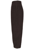 Side view of 100% cotton wide leg cotton corduroy pant in Ganache with side zip.