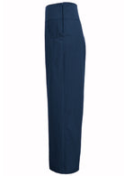 High waisted, wide leg cotton pants with side zipper and pockets