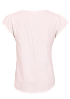 100% cotton short sleeved top in natural white with tiny pleated details at centre of the back.