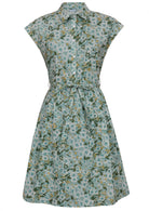 Front view cotton Ursula Dress in Daisy print on mannequin