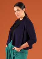 3/4 sleeve bolero cardi navy blue