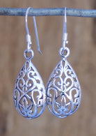 large silver drop earrings
