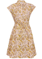 Front view cotton Ursula Dress in Primrose print on mannequin