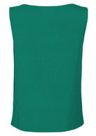 back view green straight fit women's rayon top