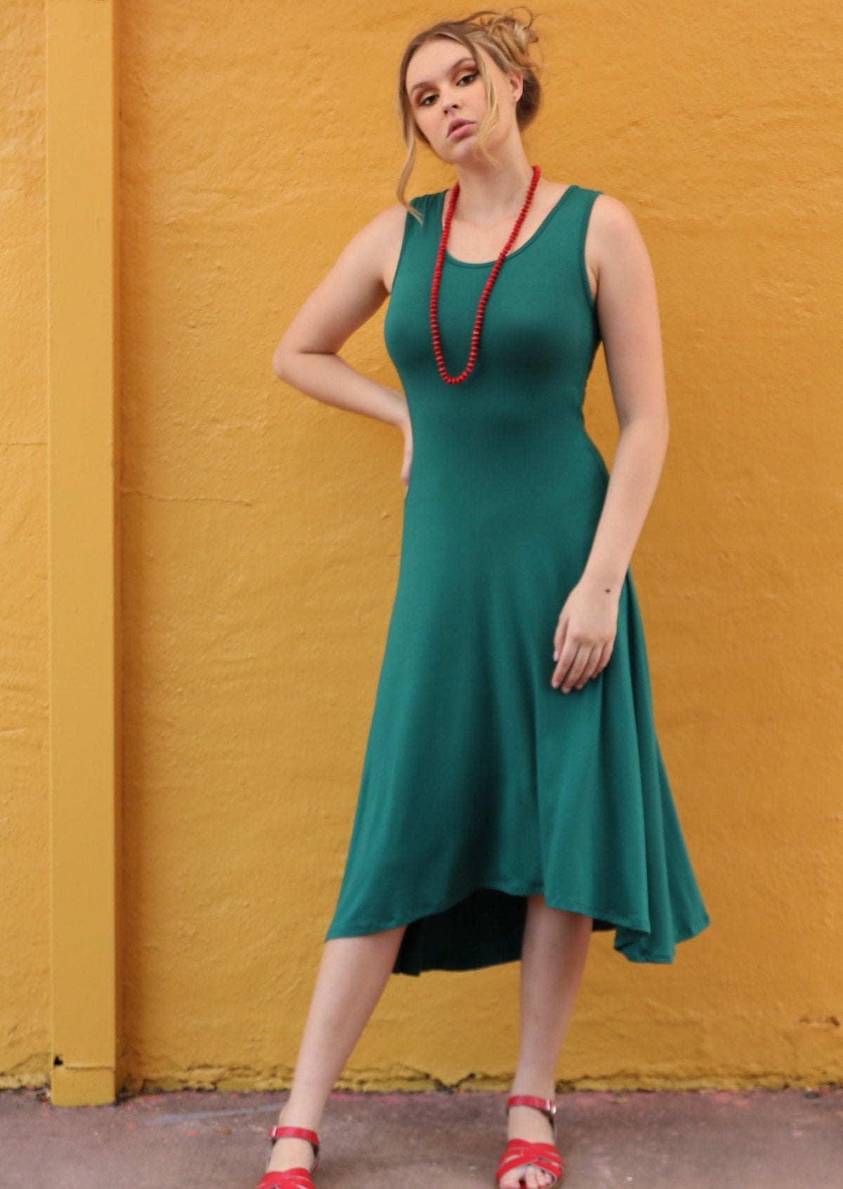 sleeveless soft stretch dress