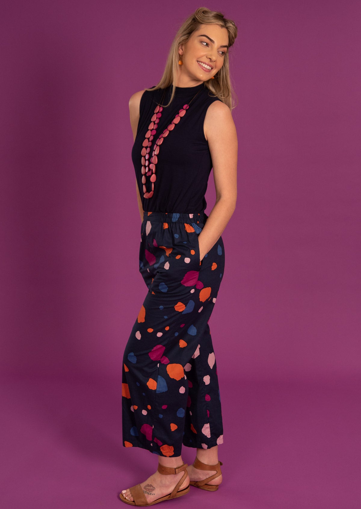 100% Indian cotton spotted print pant