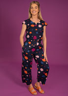 straight wide leg women's printed pant