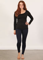 Leggings high waisted full length soft rayon navy blue | Karma East Australia