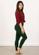 women's coloured leggings green