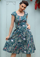 100% Cotton Bright Floral Printed Womens Dress