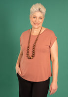 pink basic rayon women's top