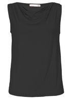 Sleeveless soft black jersey rayon women's top