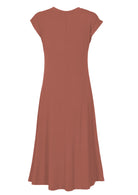 back view stretch midi dress nude pink colour