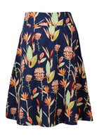Back view thick waistband a-line skirt