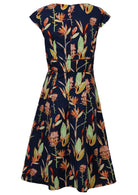 Back View Cotton Womens Dress with Back Zipper, cap sleeves and pockets 