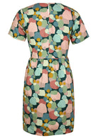 back view 100% cotton women's dress with back button neck closure