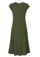 back view short sleeve a-line midi dress